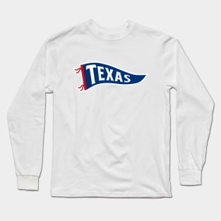 Texas Pennant - White Long Sleeve T-Shirt